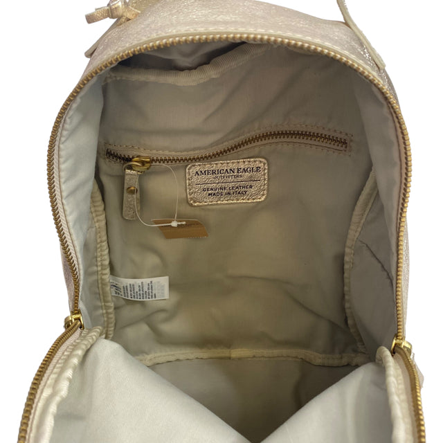 AMERICAN EAGLE Gold Leather Backpack NWT PURSE