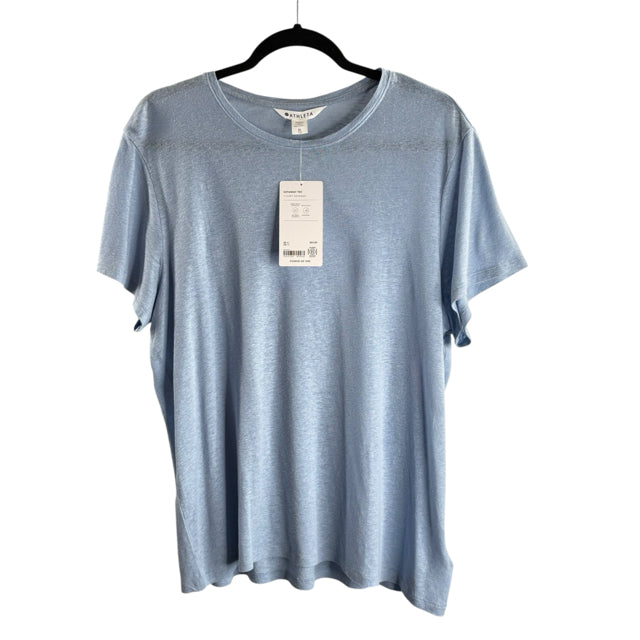 ATHLETA Size X-LARGE Light Blue Short Sleeve NWT TOP