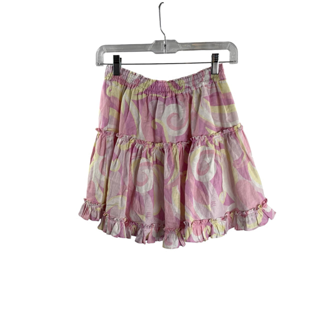 HILL HOUSE Size MED Pink/Yellow Print SKIRT