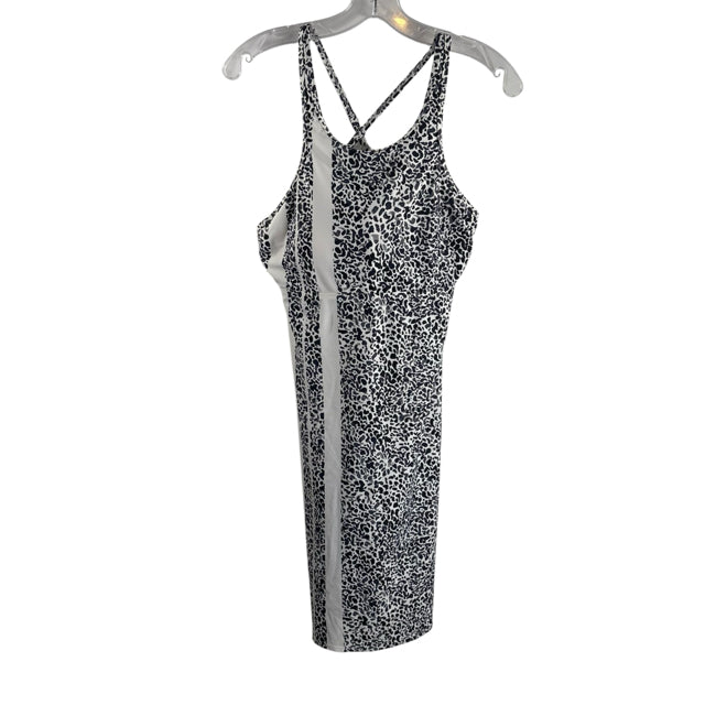 ATHLETA Size 36 B/C B/W Print Strappy Stretch DRESS