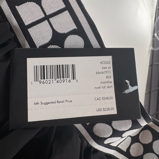 KATE SPADE Size X-SMALL B/W Mini TAFFETA NWT SKIRT
