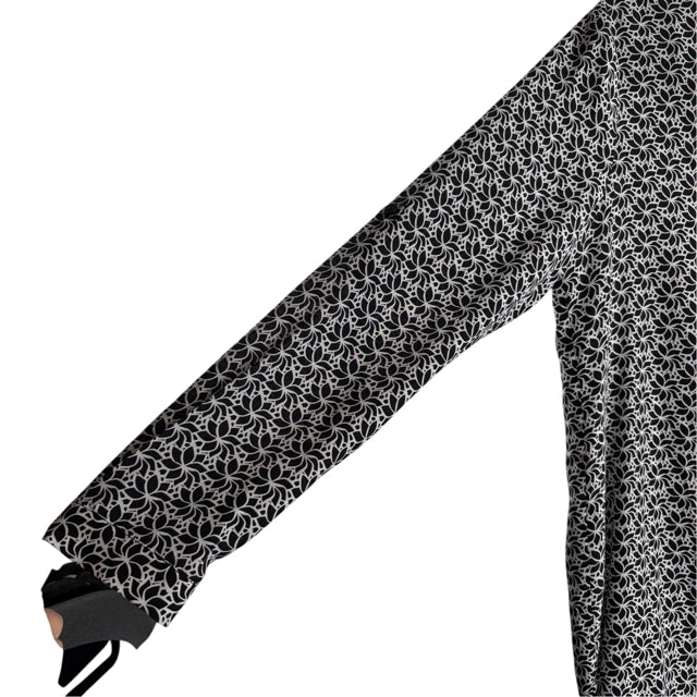 DVF Size 14 B/W Print Long Sleeve Tunic NWT BLOUSE