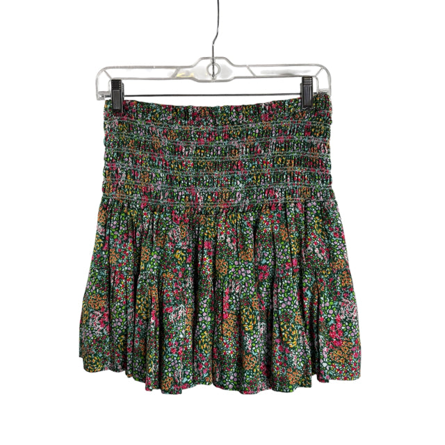 CARTOLINA Size MED Olive/Multi Floral Mini Viscose SKIRT