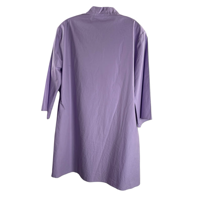 CARYN LAWN Size MEDIUM Lavender Gems 3/4 Sleeve Cotton DRESS