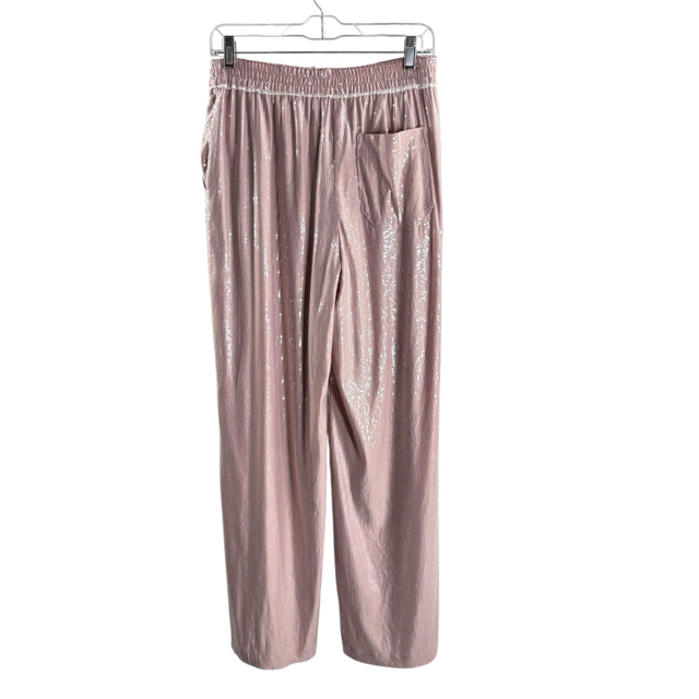 MAEVE Size X-SMALL Pink/White Sequin Wide Leg PANTS