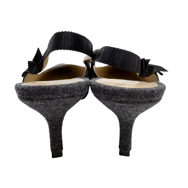 ANN T Size 9 1/2 Gray Sling Flannel NWT SHOE