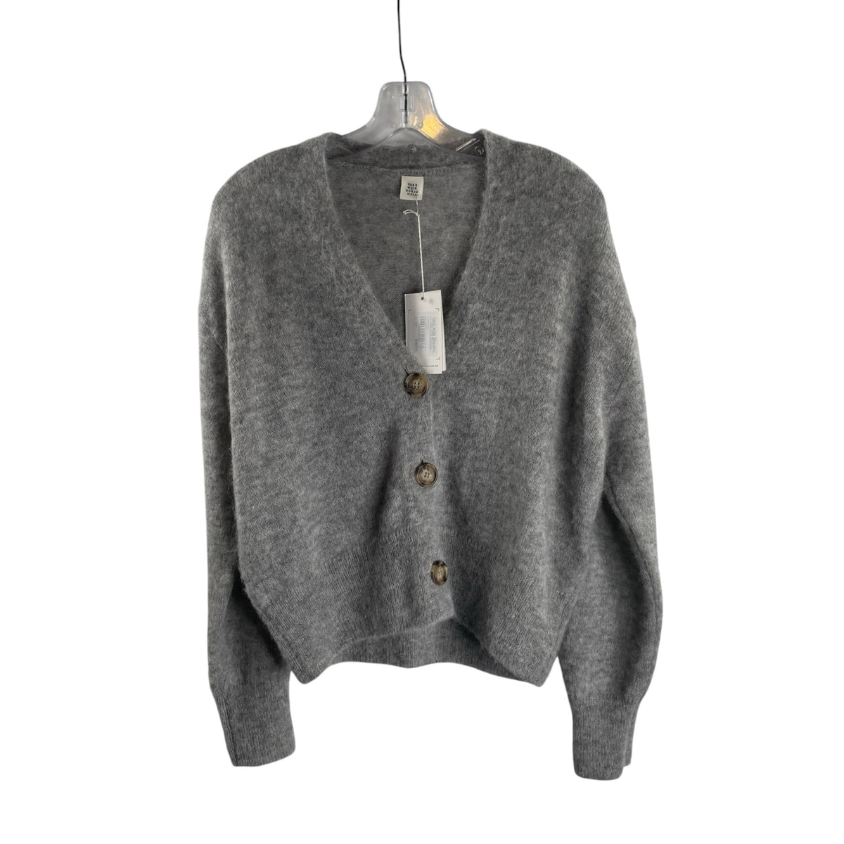 KAUL DICH GLUCKRICH Gray Long Sleeve Button Front Alpaca Blend SWEATER