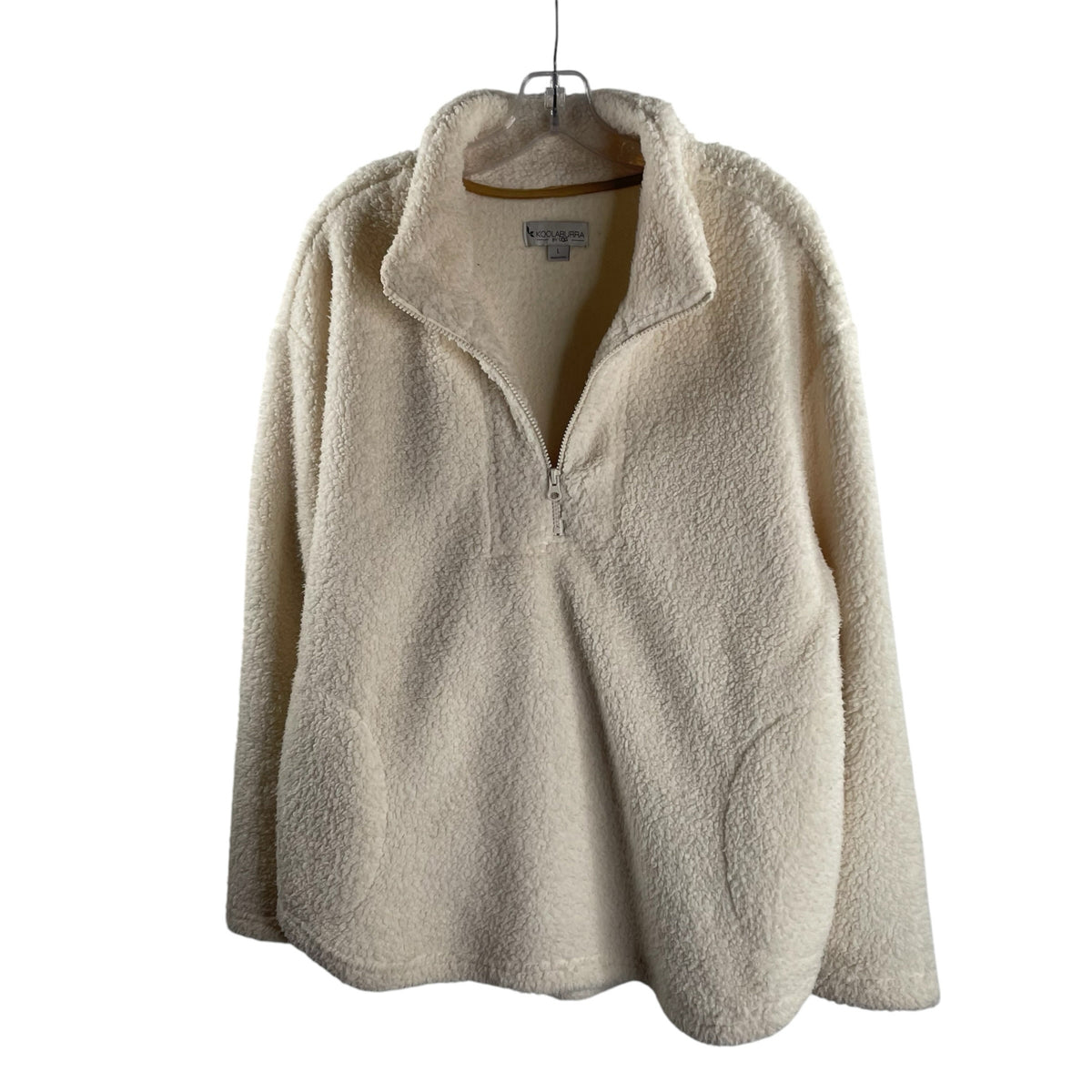 KOOLABURRA by UGG Size LARGE Cream Long Sleeve Half-Zip Fleece SWEATER
