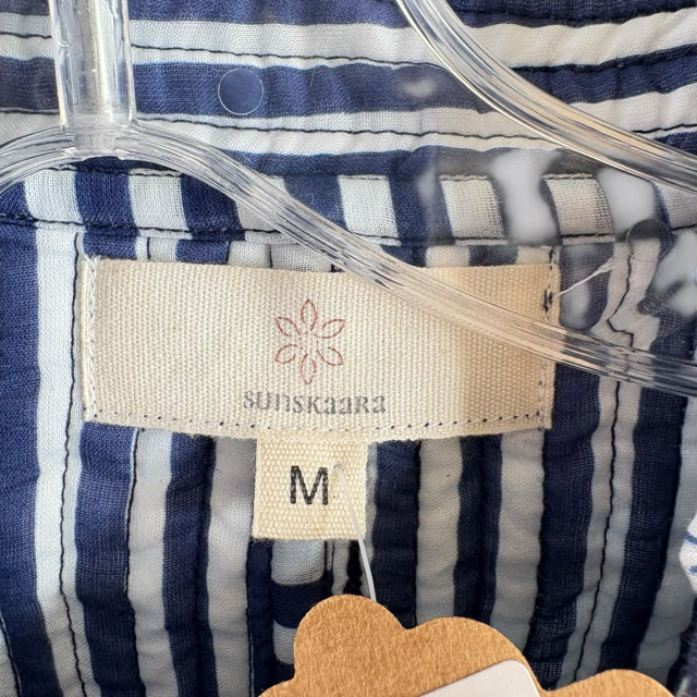 SUNSKAARA Size MEDIUM Navy/Blue Print Cotton NWT JACKET