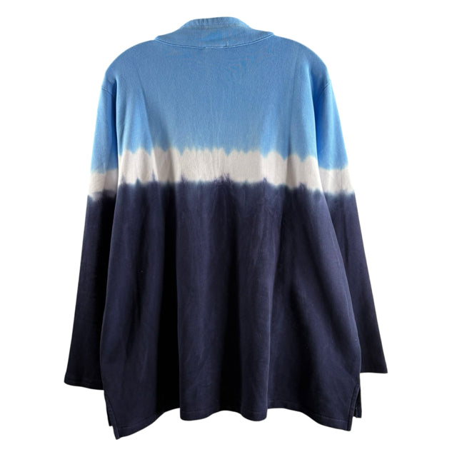 TALBOTS Size 2X Blue Tie Dye Long Sleeve Sweatshirt NWT TOP