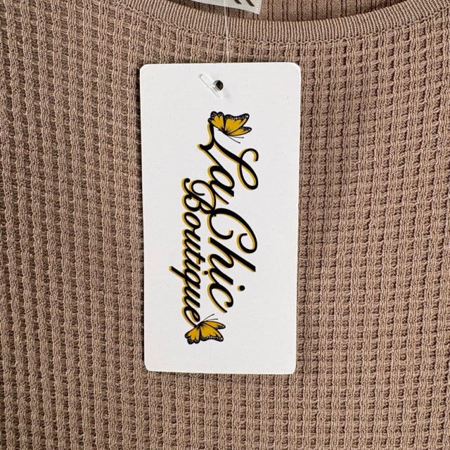 KAII Size S/M Tan Sleeveless Waffle NWT PANT SET