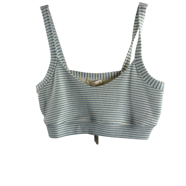 Z SUPPLY Size LARGE Cream/Blue Stripe BRA NWT UNDER