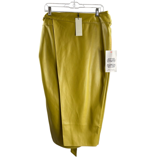 NEVER FULLY DRESSED Size 8 Moss Green Wrap Faux Leather NWT SKIRT