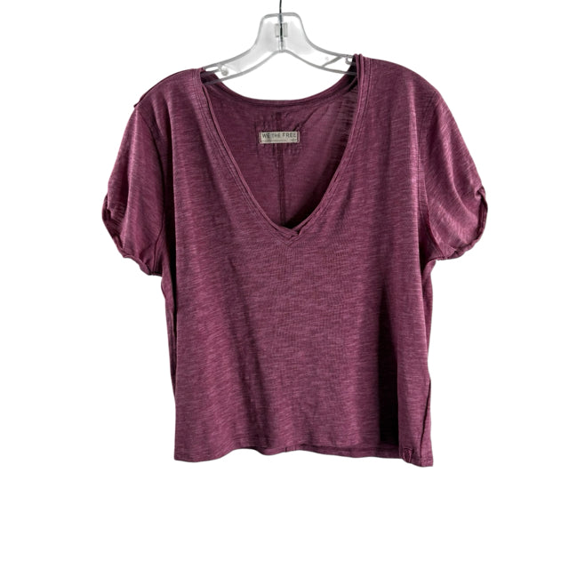 WE THE FREE Size MED Pink SS Tee V-Neck TOP
