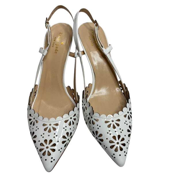 KATE SPADE Size 9 White Sling Patent Leather SHOE