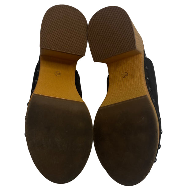MIA Size 8 1/2 Black/Brown Clog Faux Leather SHOE
