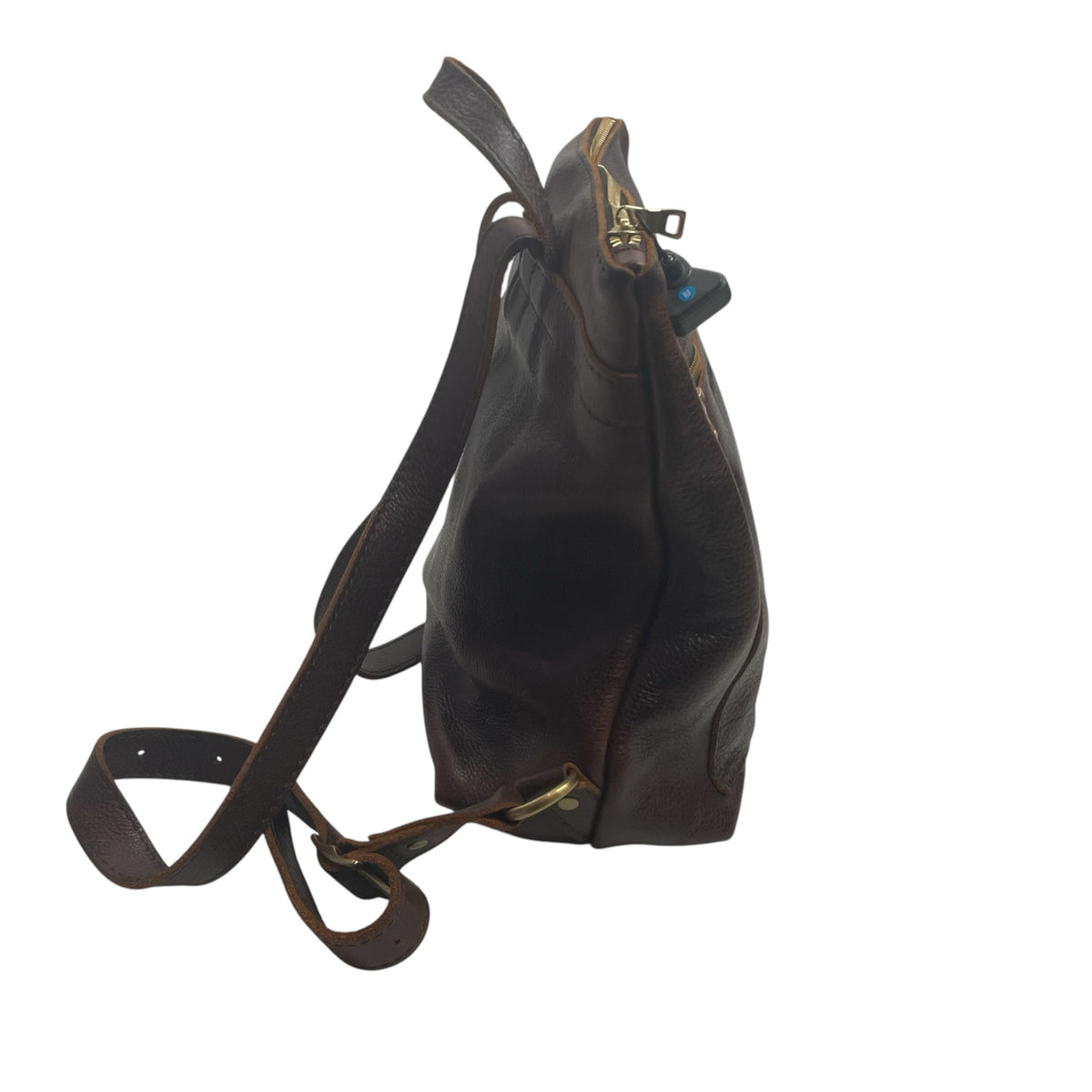 PORTLAND Brown Leather Backpack AS IS! TOTE