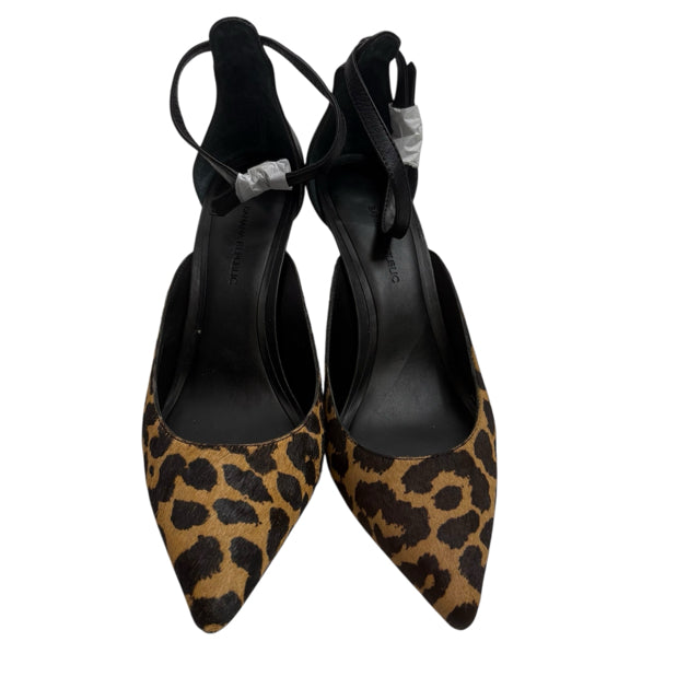 BANANA Size 9 Brown/Tan Ankle Strap Haircalf NWT SHOE