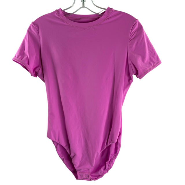 SKIMS Size X-LARGE Pink Short Sleeve Bodysuit Polyamide Blend TOP