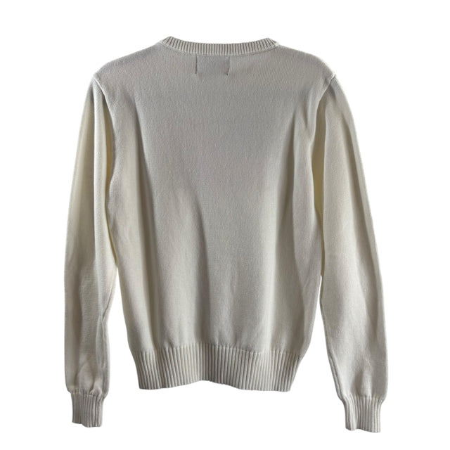 THOUGHTFUL DESIGN Size X-SMALL Cream Flag LS SWEATER