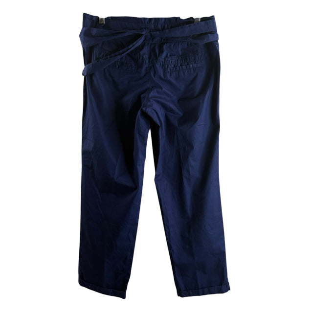 CARTONNIER Size 4 Dark Blue Paper Bag Waist Cotton PANTS