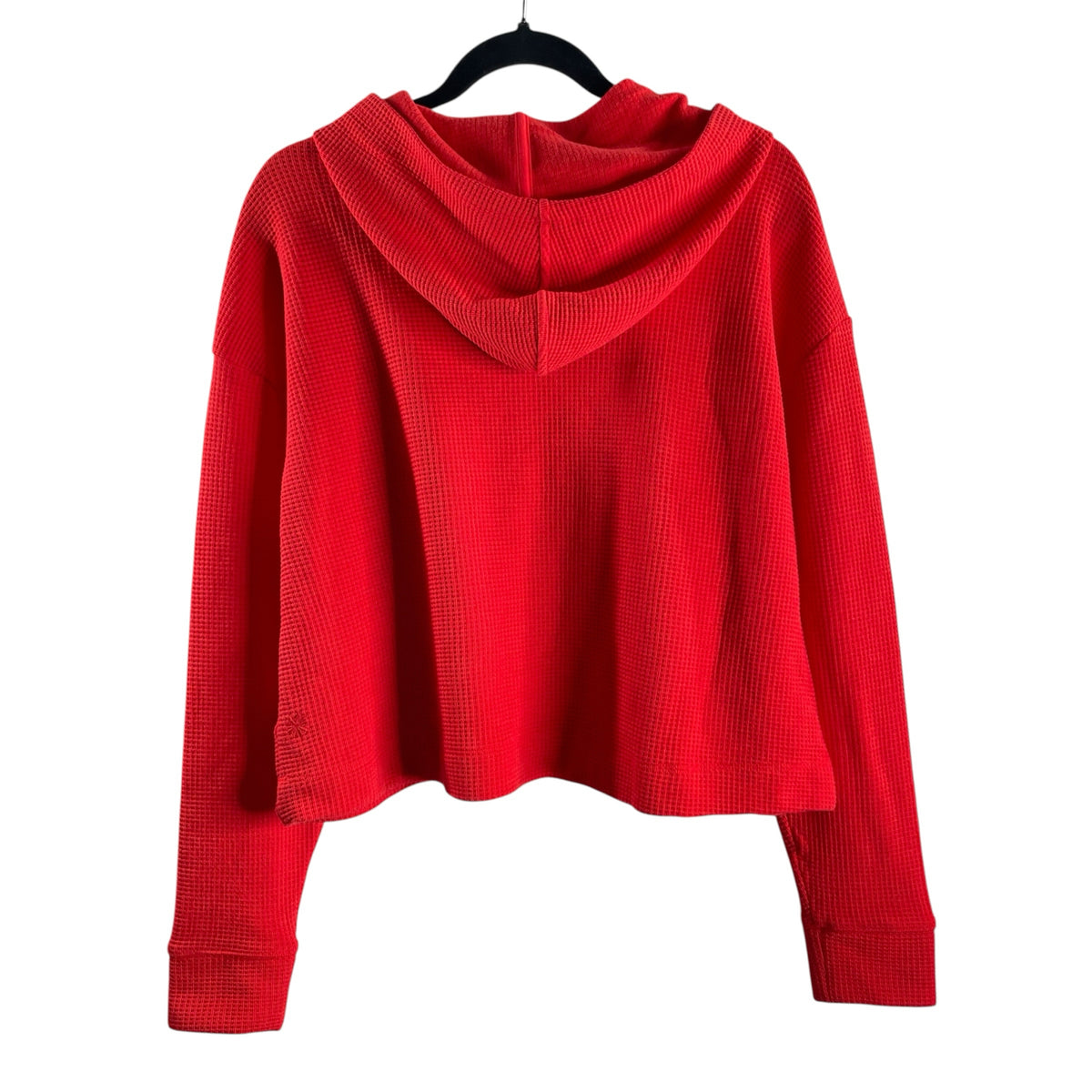 ATHLETA Size SMALL Red Long Sleeve Hoodie Waffle NWT TOP