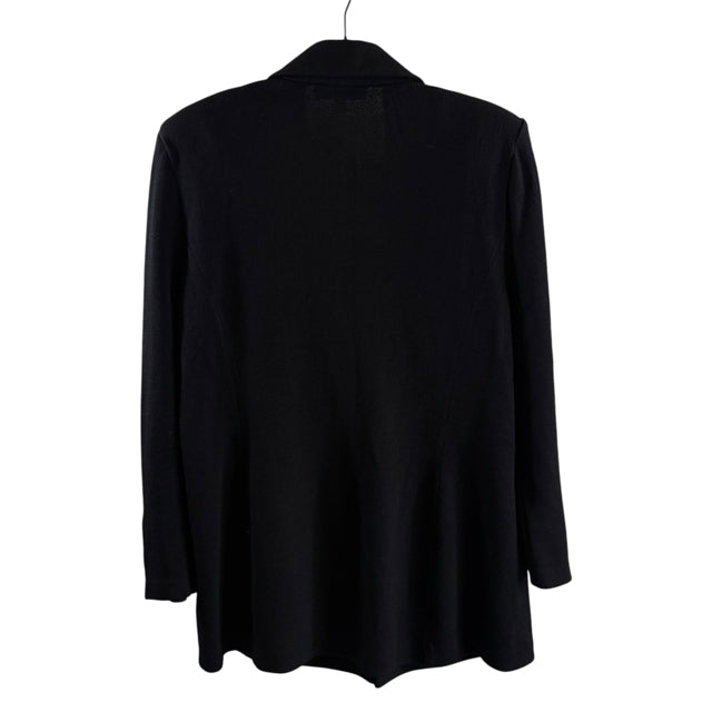 ST JOHN Size 14 Black Long Sleeve Santana Knit BLAZ / JKT