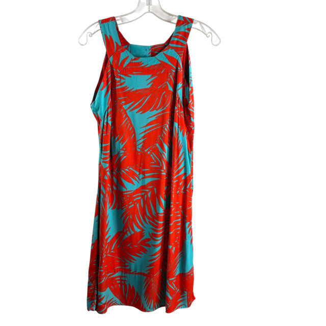 ESCAPADA Size MEDIUM Red/Blue Print Sleeveless Rayon DRESS