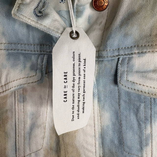 PILCRO Size SMALL Beige/Blue Tie Dye NWT JACKET