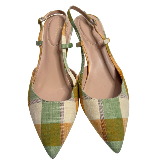 BANDOLINO Size 10 Beige/Multi Sling Plaid NWOT SHOE