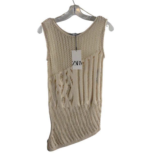 ZARA Size MED Cream Sleeveless NWT SWEATER