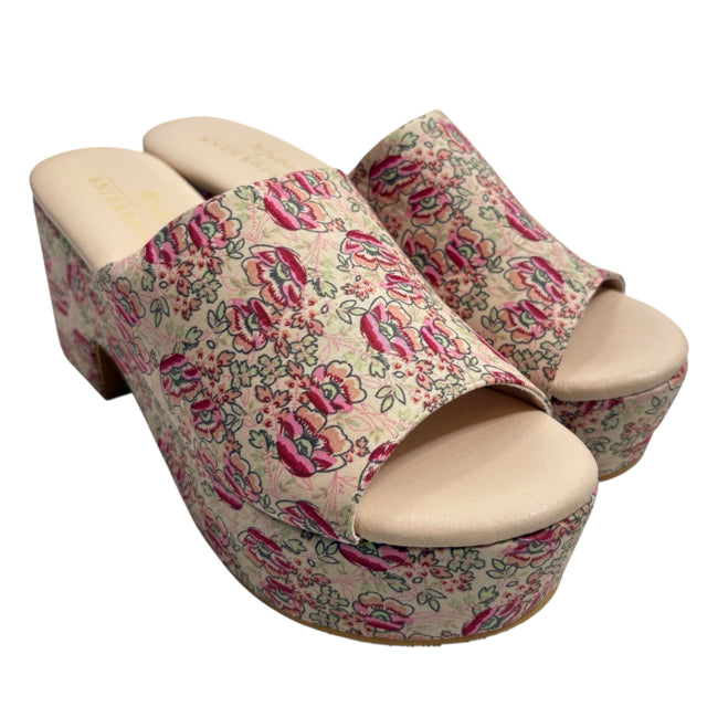 MATISSE Size 10 Cream/Pink Wedge Heel Floral NWOT SHOE