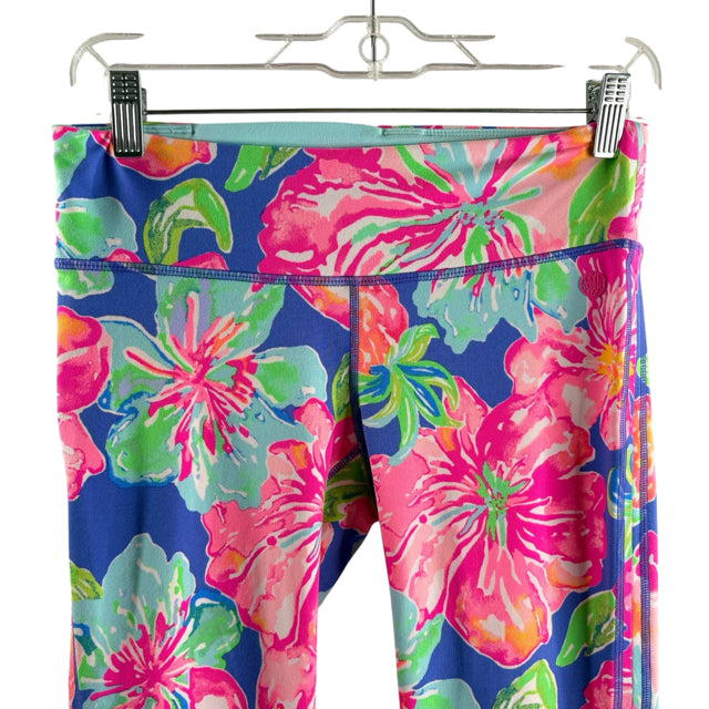 LILLY PULITZER Size MEDIUM Pink/Multi Tropical Print ACTIVE PANT