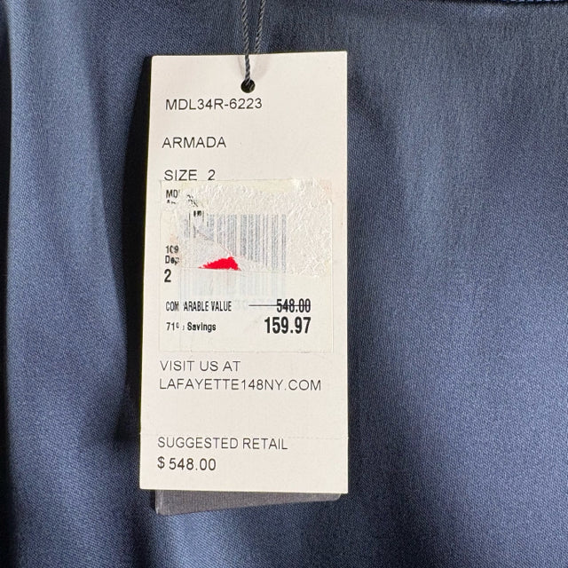 LAFAYETTE 148 Size 2 Dark Blue Sleeveless Acetate NWT DRESS