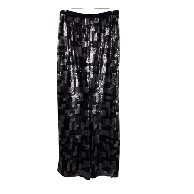 STYLED BY JOZEE Size 8 Black Sequin Long Elastic Waist SKIRT