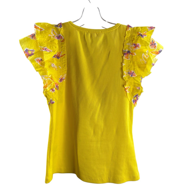ALIVIA Size EURO 38 Yellow Floral Short Sleeve Cotton NWOT 2PC DRESS