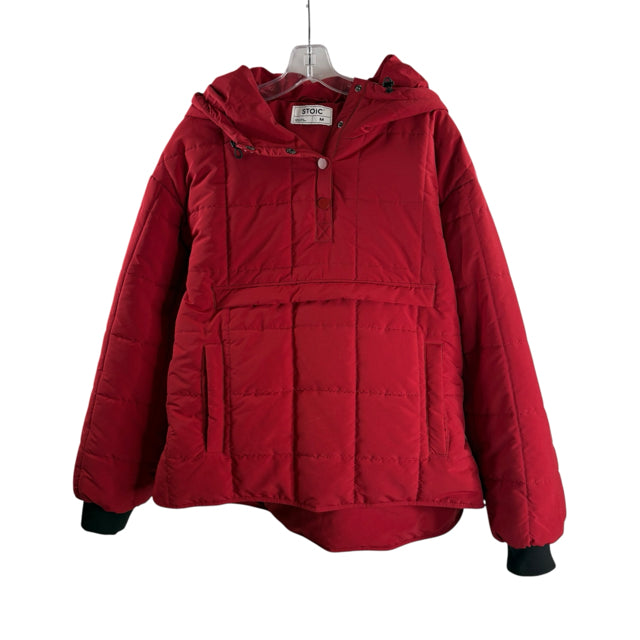 STOIC Size MEDIUM Dark Red Quilted Polyester JACKET