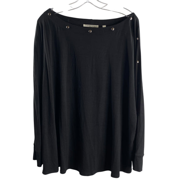 CYRUS Size 2X Black Studded 3/4 Sleeve Rayon NWT TOP