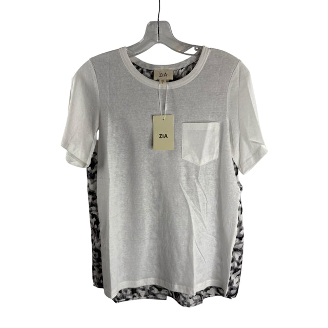 ZIA Size SMALL White Short Sleeve Round Neck NWT TOP