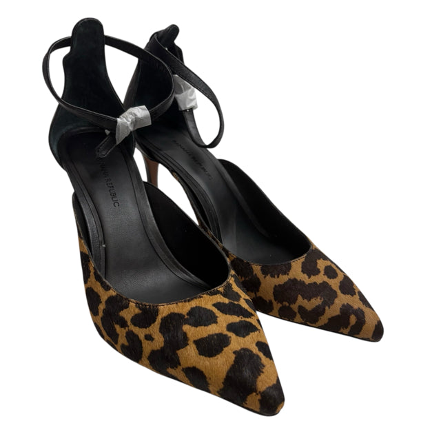 BANANA Size 9 Brown/Tan Ankle Strap Haircalf NWT SHOE