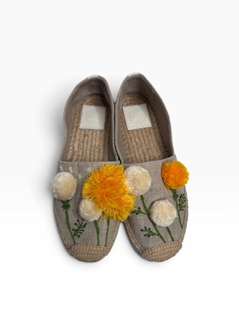 TORY BURCH Size 6 1/2 Beige Espadrille SHOE
