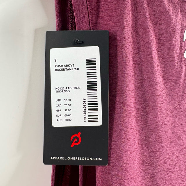 PELOTON Size SMALL Maroon Logo Tank ACTIVE TOP