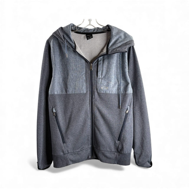 OAKLEY Size SMALL Gray Zip-Front Polyester ACTIVE TOP