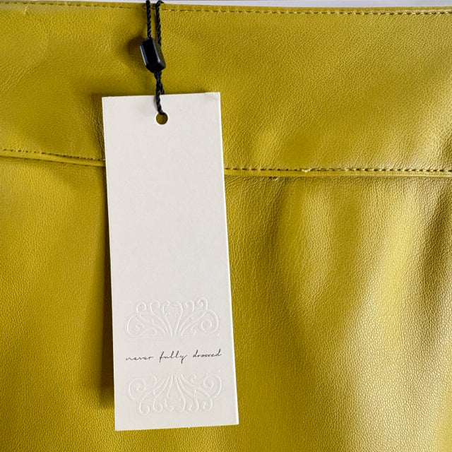 NEVER FULLY DRESSED Size 8 Moss Green Wrap Faux Leather NWT SKIRT