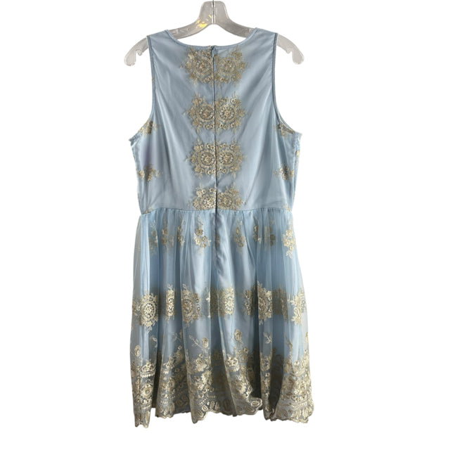 BHLDN by ANTHRO Size 10 Ice Blue Embellished Sleeveless Polyester DRESS