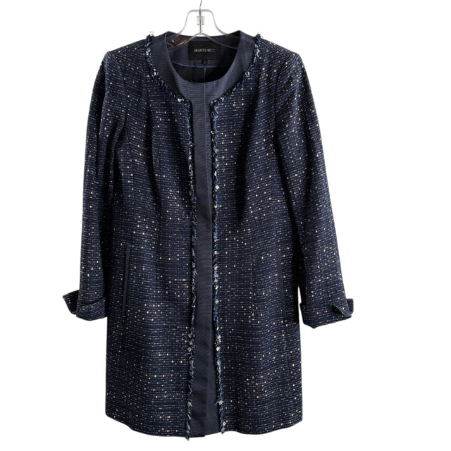 LAFAYETTE 148 Size 6 Blue/White Tweed Cotton Blend JACKET