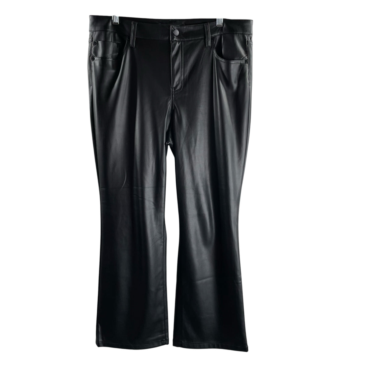 LIVERPOOL Size 14 Black Faux Leather PANTS