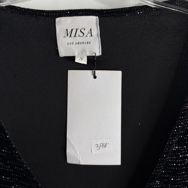 MISA Size SMALL Black Metallic Long Sleeve Velvet NWT DRESS