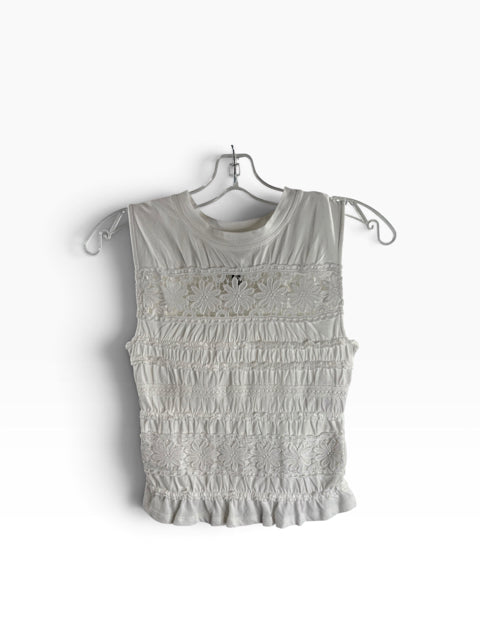 ANTHROPOLOGIE Size X-SMALL White Sleeveless TOP