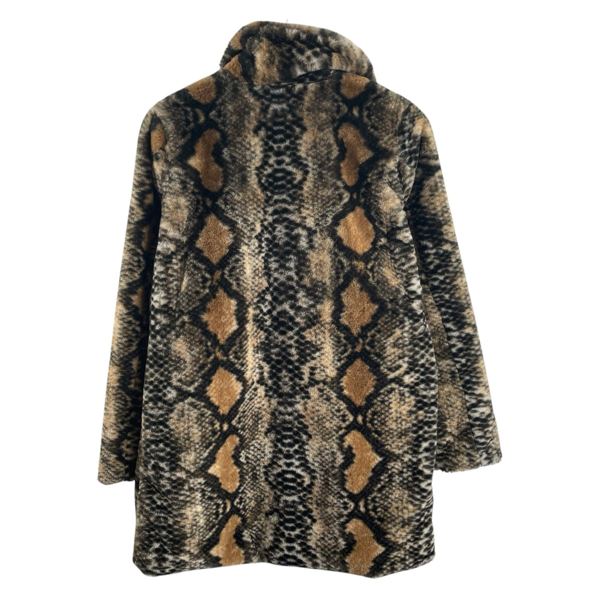 DEMOCRACY Size SMALL Tan/Gray Animal Fleece JACKET